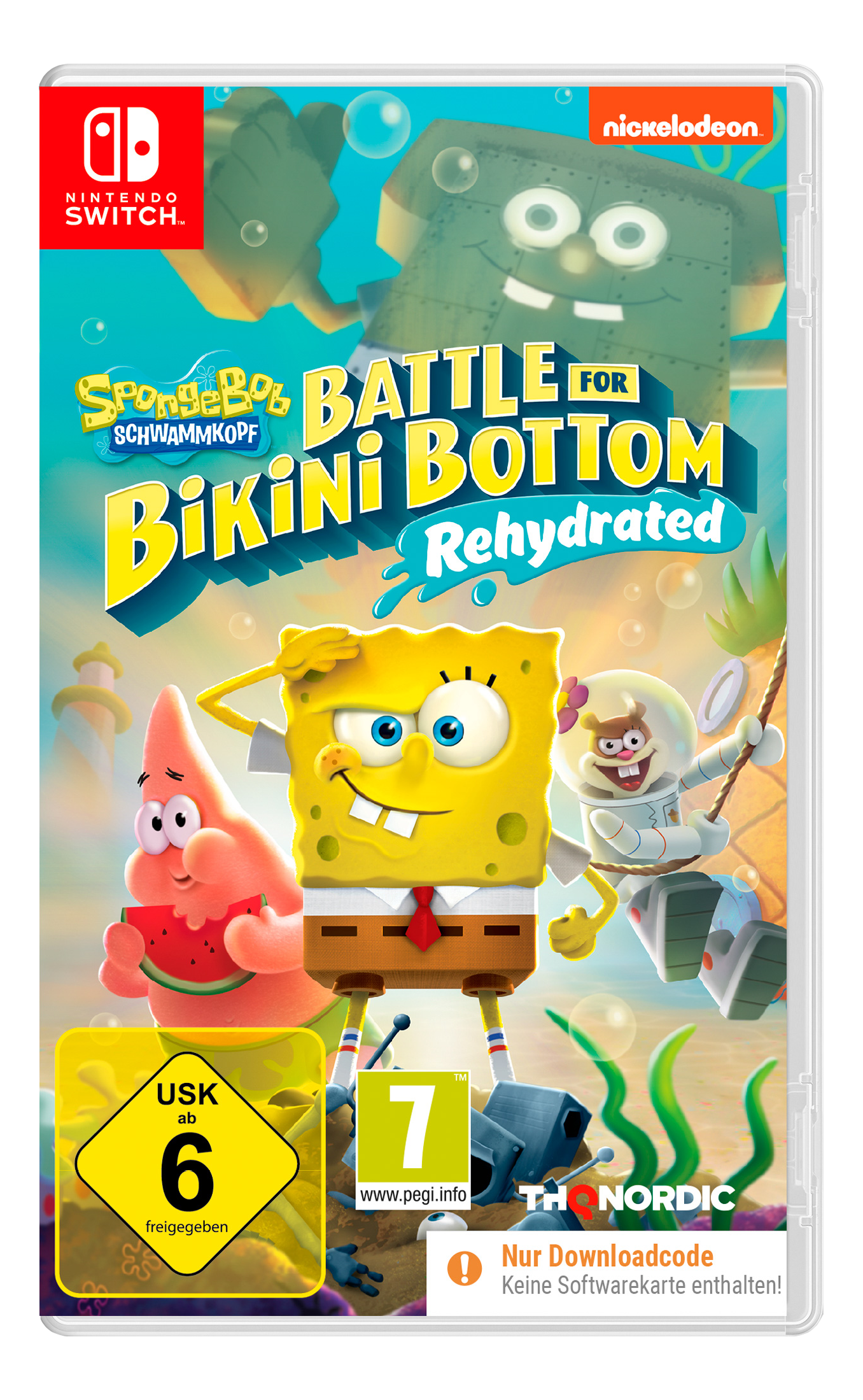 Nintendo Switch Spielbox für 'SpongeBob Schwammkopf: Battle for Bikini Bottom'.