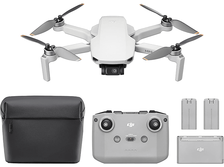 Dron - DJI Mini 4K Fly More Combo, 12 megapixel, 31 min Autonomía, Ideal para Principiantes, 10 km Distancia, Gris