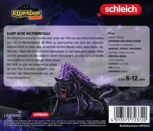 Rückseite einer Box mit einer Illustration eines Wolfes und Text.