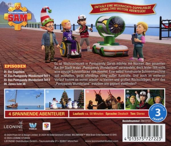 Rückseite einer DVD-Hülle mit Cartoon-Figuren, einer grünen Maschine und Text in Deutsch.