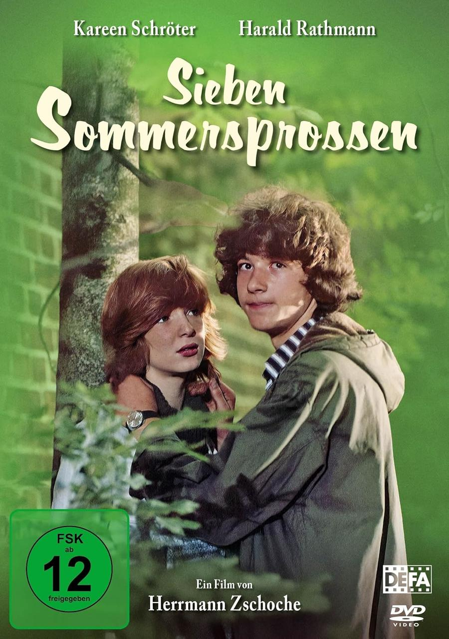 Filmposter mit zwei jungen Leuten. Der Text lautet 'Sieben Sommersprossen' und die Namen der Schauspieler.