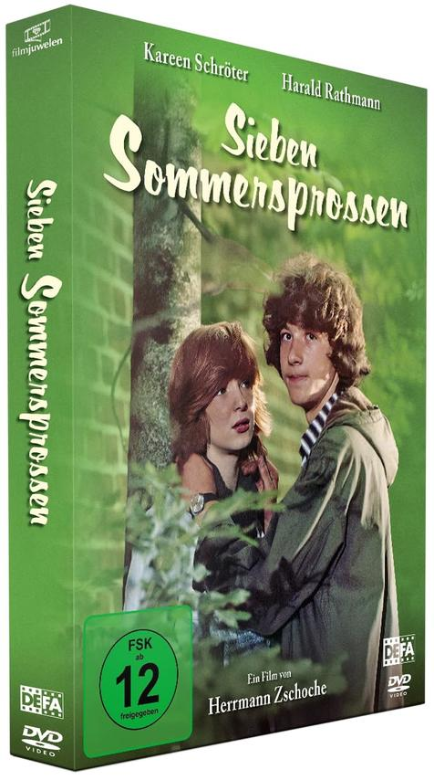 DVD-Hülle für den Film 'Sieben Sommersprossen' mit Bild von zwei jungen Leuten.