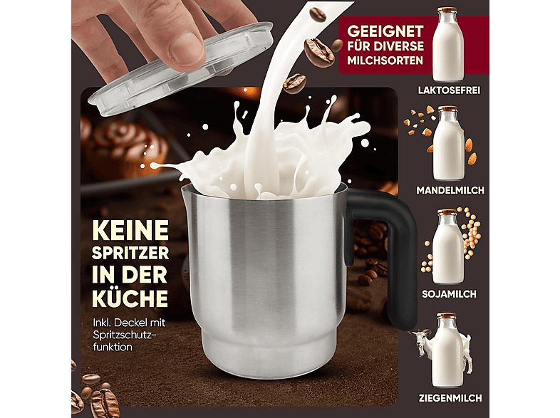 Clatronic MS 3812 Milchaufschäumer (Schwarz, 500 Watt, 300 ml) — Foto 3 von 5