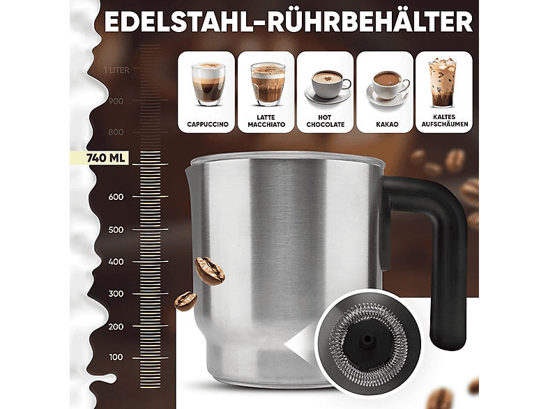Clatronic MS 3812 Milchaufschäumer (Schwarz, 500 Watt, 300 ml) — Foto 5 von 5