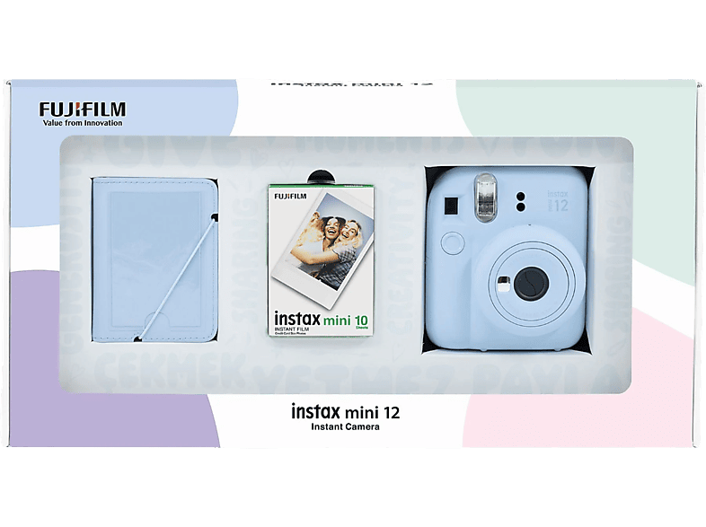 FUJIFILM Mini 12 Pastel Eko Bundle Box Anlık Fotoğraf Makinesi Mavi