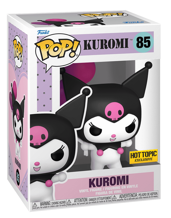 Kuromi Funko Pop figura dobozban, elölnézet.