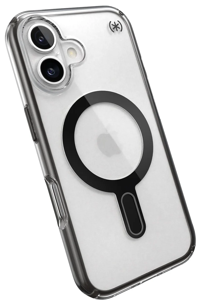 SPECK PRESIDIO PERFECT CLEAR ClickLock iPhone 16 tok, MagSafe, átlátszó/matt fekete (150691-3258)