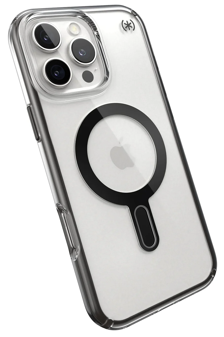 SPECK PRESIDIO PERFECT CLEAR ClickLock iPhone 16 Pro Max tok, MagSafe, átlátszó/matt fekete (150727-3258)