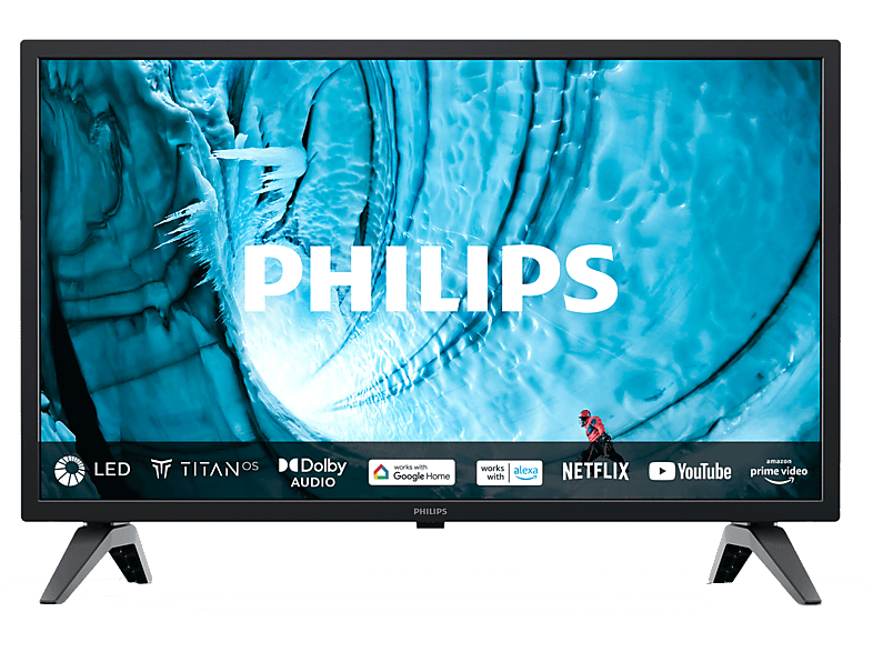 TV LED 24" - Philips 24PHS6019, HD, Smart TV, Pixel Plus Bisel negro mate