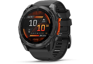 GARMIN Fenix 8 okosóra, AMOLED, 51 mm, sötétszürke, fekete szilikon szíjjal (010-02905-00)