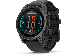 GARMIN Fenix E okosóra, sötétszürke acél, fekete szilikon szíjjal, 47 mm (010-03025-01)