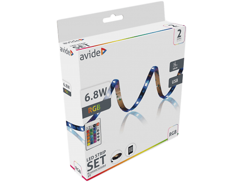 AVIDE LED Szalag Bliszter, RGB, 2m (ALSBL5V24K-30RGB65)