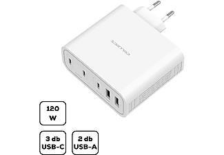 CELLECT hálózati töltő adapter gyorstöltő funkcióval 120W, fehér (MTCB-PD120W-W)