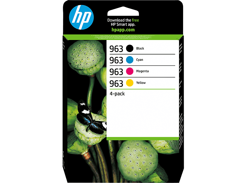 HP 963, Negro, Cian, Magenta, Amarillo, Hasta 1000 páginas en negro, 700 color, Planet Partners