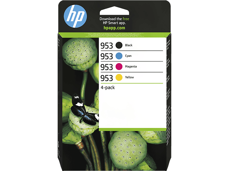 HP 953 negro/cian/magenta/amarillo, Hasta 900 páginas negra, hasta 630 color