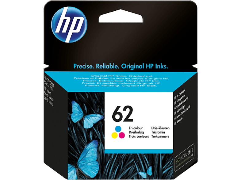 Cartucho de tinta - HP 62, Tricolor, C2P06AE