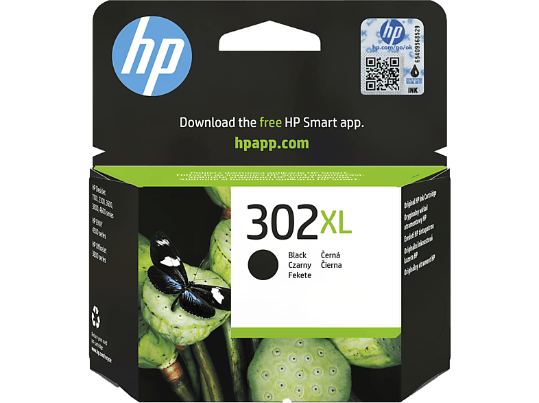 HP 302XL, Negro, F6U68AE