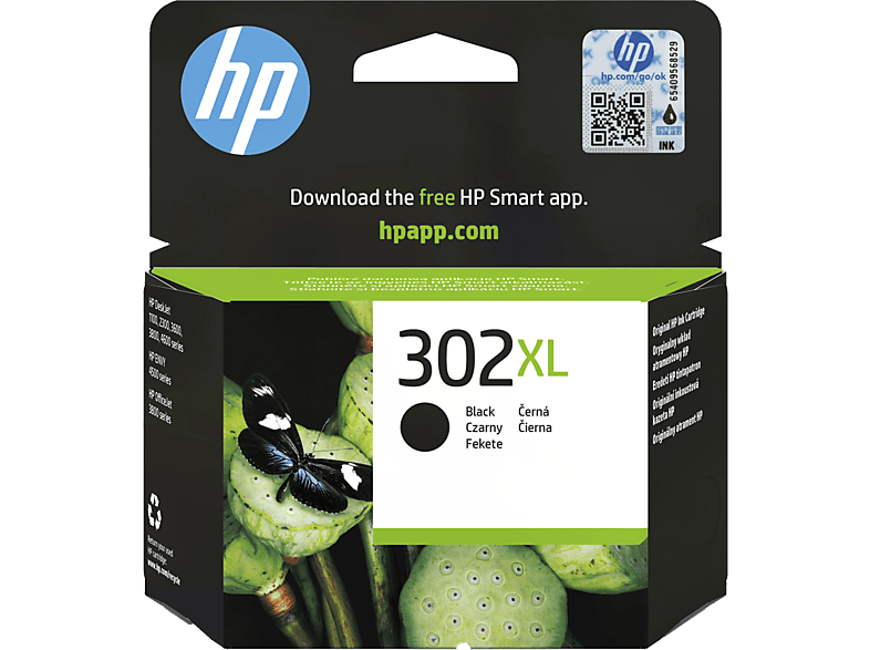 Cartucho de tinta - HP 302 XL, Negro, F6U68AE