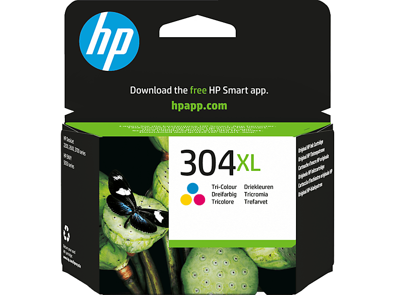 Cartucho de tinta - HP Original 304XL, Tricolor, N9K07AE