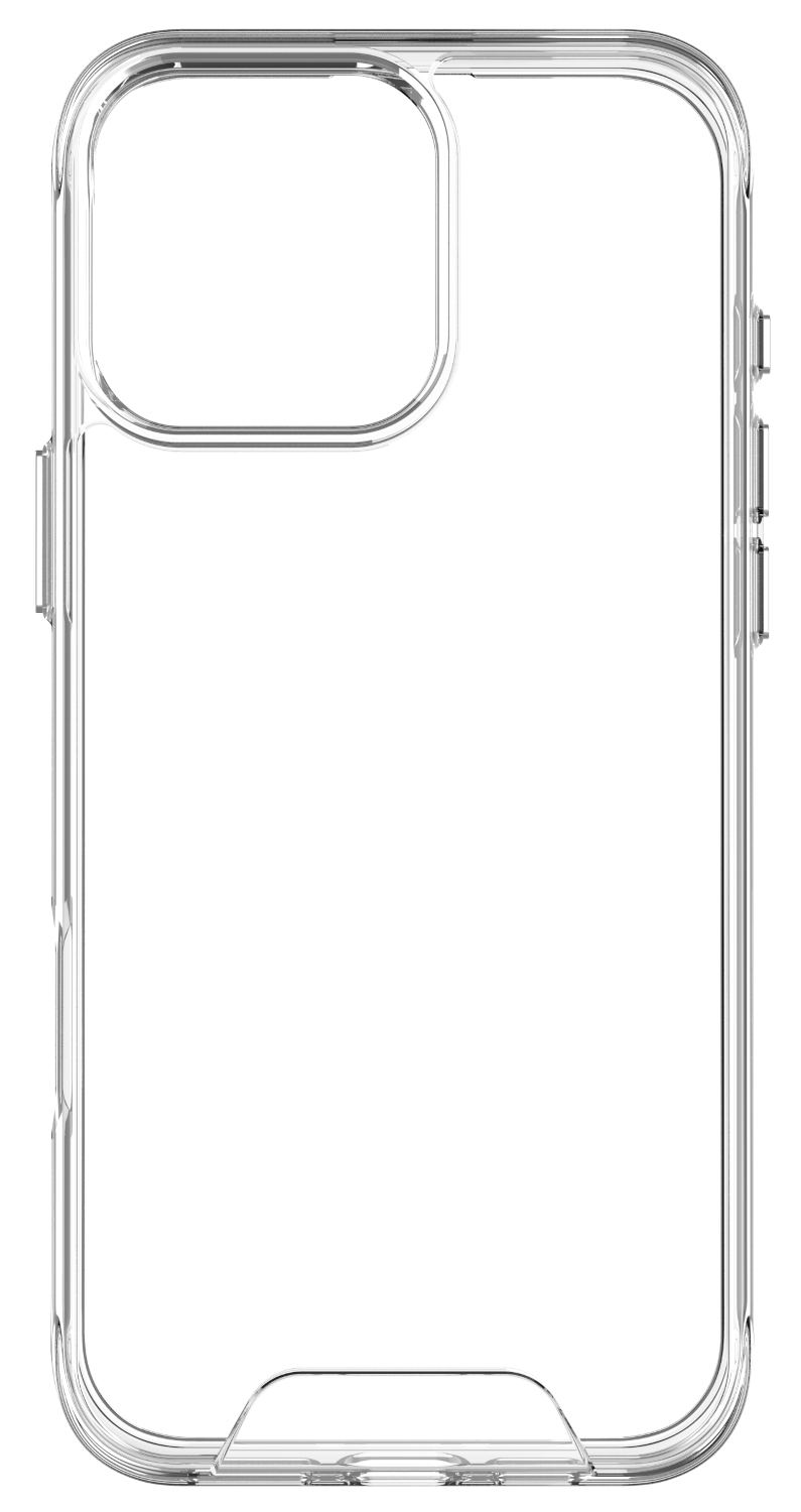 Átlátszó telefontok kör alakú mágnessel és egy kis téglalappal alul.