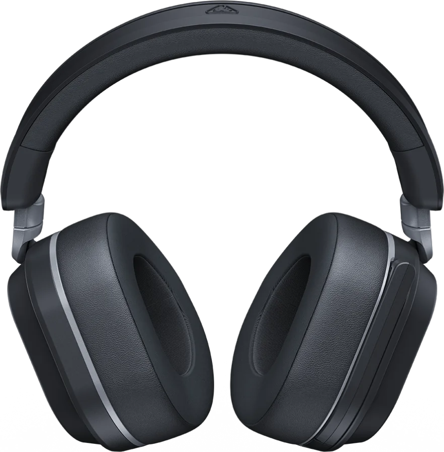 Cuffie nere con fascia e padiglioni auricolari curvi. Lo sfondo è bianco semplice.