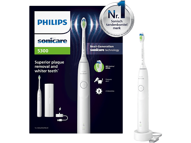 Philips Sonicare 5300 Series Elektrische Tandenborstel Wit + Reisetui - Hx7108/02