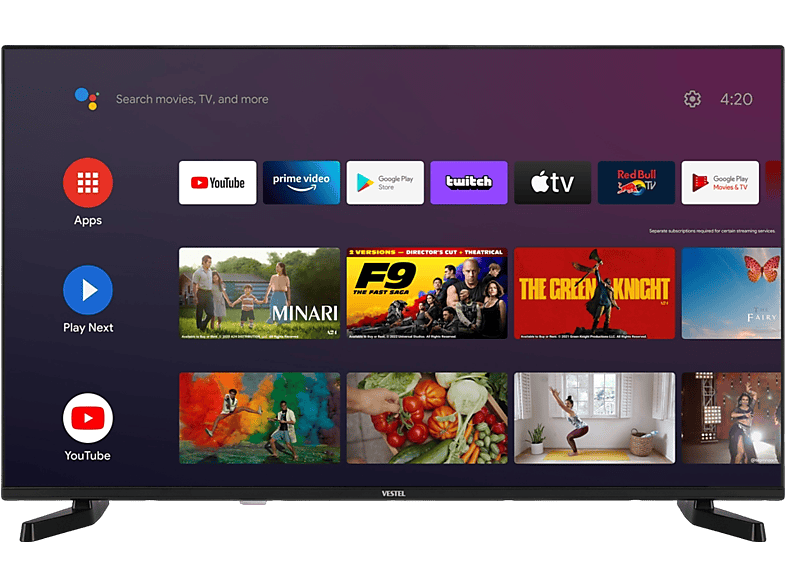 VESTEL 43FA9740 43" 108 Ekran Uydu Alıcılı Full HD Smart Android LED TV