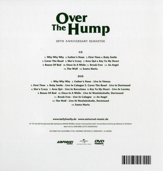 Rückseite einer CD-Hülle mit Trackliste und Details. Weißer Hintergrund.