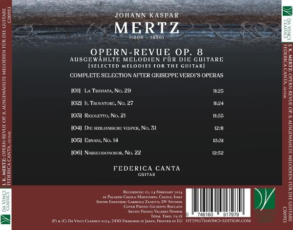 Rückseite einer CD-Hülle. Text über Musik. Titelliste mit Songtiteln und Zeiten.