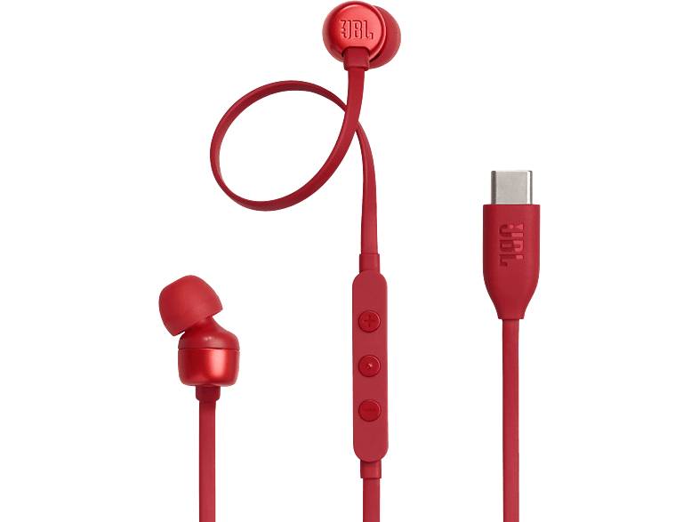 JBL Oortjes Tune 310c In-ear Wired Usb-c Red