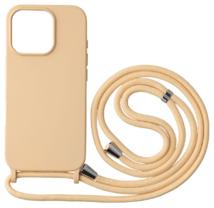 CASE AND PRO iPhone 16 Pro Max TPU+PC fesztiváltok, édes barack, azonos színű nyakbaakasztóval (FEST-IPH16PMPEPE)