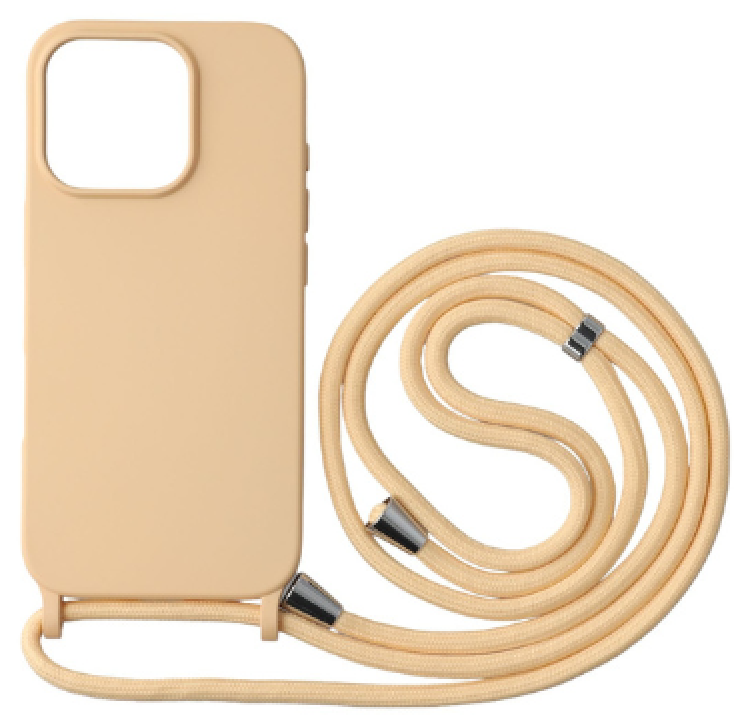 CASE AND PRO iPhone 16 Pro TPU+PC fesztiváltok, édes barack, azonos színű nyakbaakasztóval (FEST-IPH16PRPEPE)