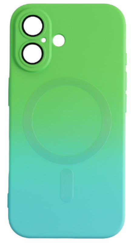 CASE AND PRO iPhone 16 Plus mágneses design tok, kék-zöld (MAG-IPH16P-BLGR)