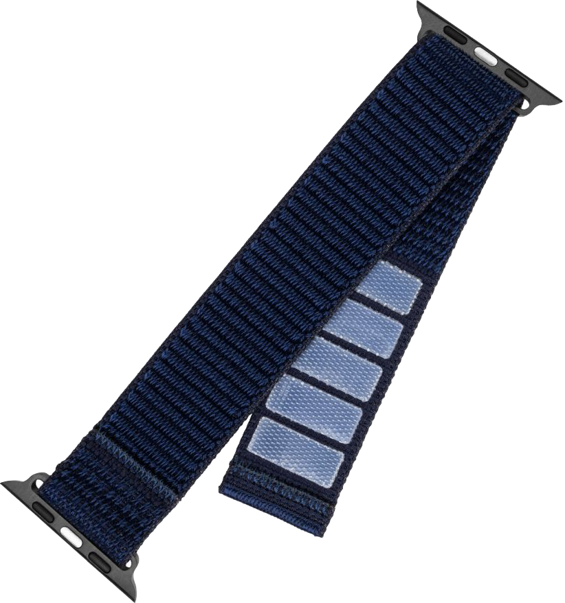 FIXED Sportos nylonszíj Apple Watch 38/40/41mm-es okosórához, tépőzár, sötétkék (FIXNST2-436-DBL)