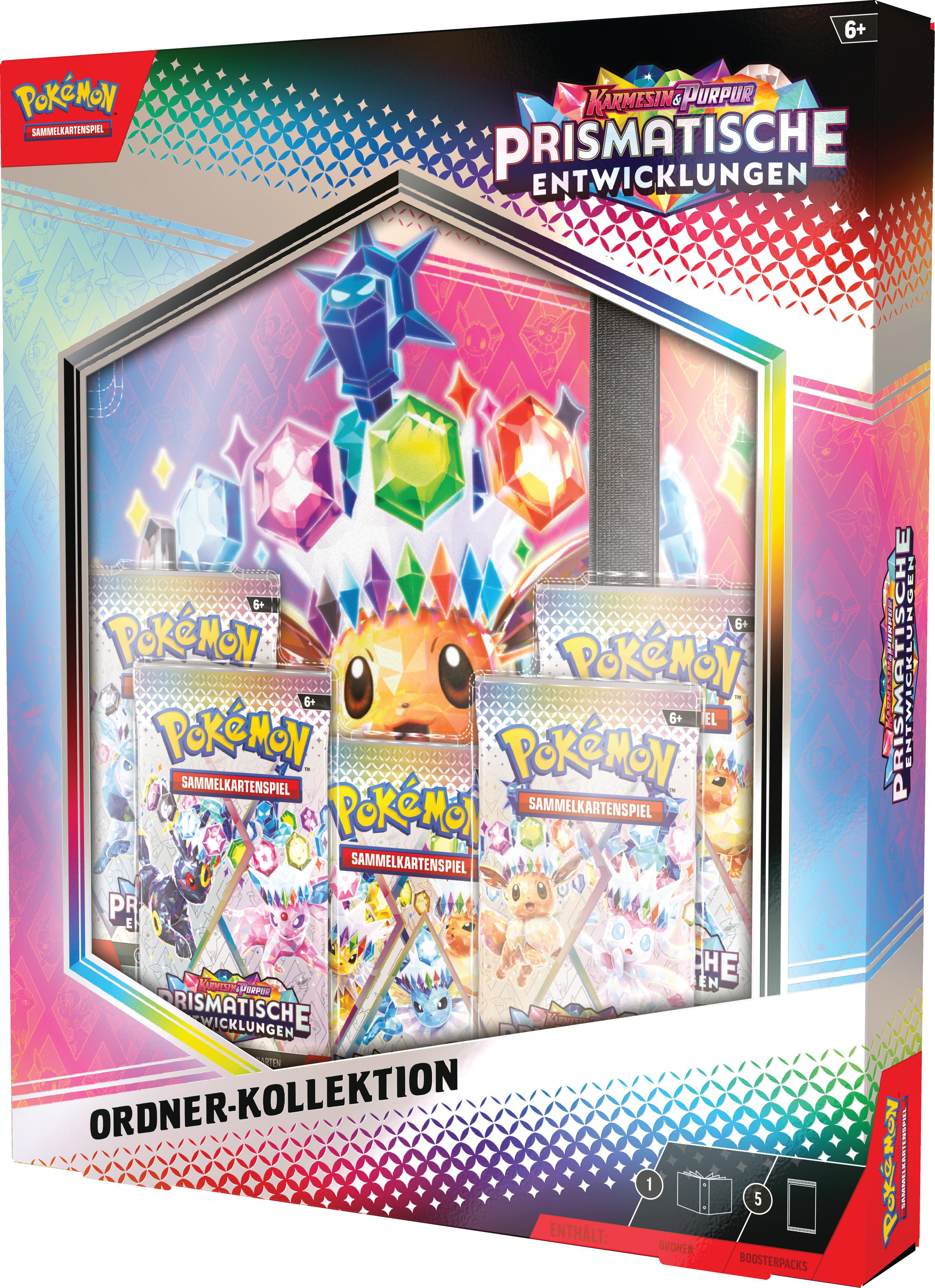 Pokémon-Kartenset, mit verschiedenen Packs und einer Design-Sammelbox.