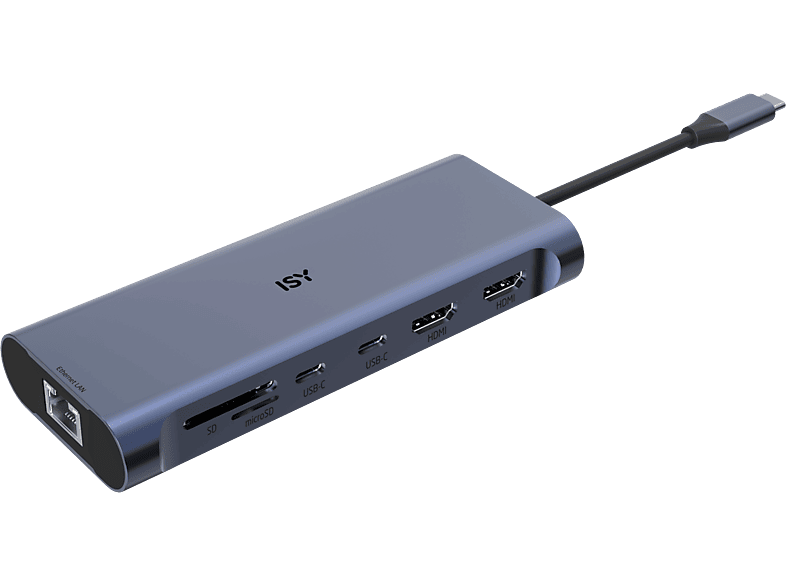 ISY Usb-c Multiport Adapter + Power Delivery Zilver (iad-1030)