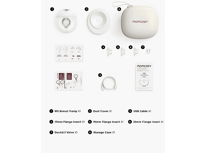 Momcozy BP180-GR00BA-A All-in-One M5 Tragbare Milchpumpe, Double, Grey — Foto 3 von 3