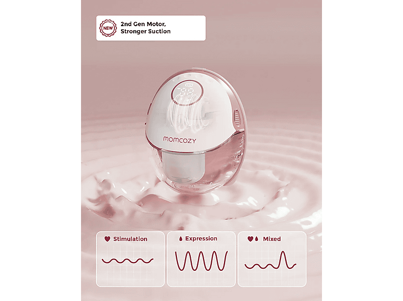 Momcozy BP318-IR00BA-A M6 Mobile Style™ Freihändige Milchpumpe, Single, Maroon — Foto 2 von 5