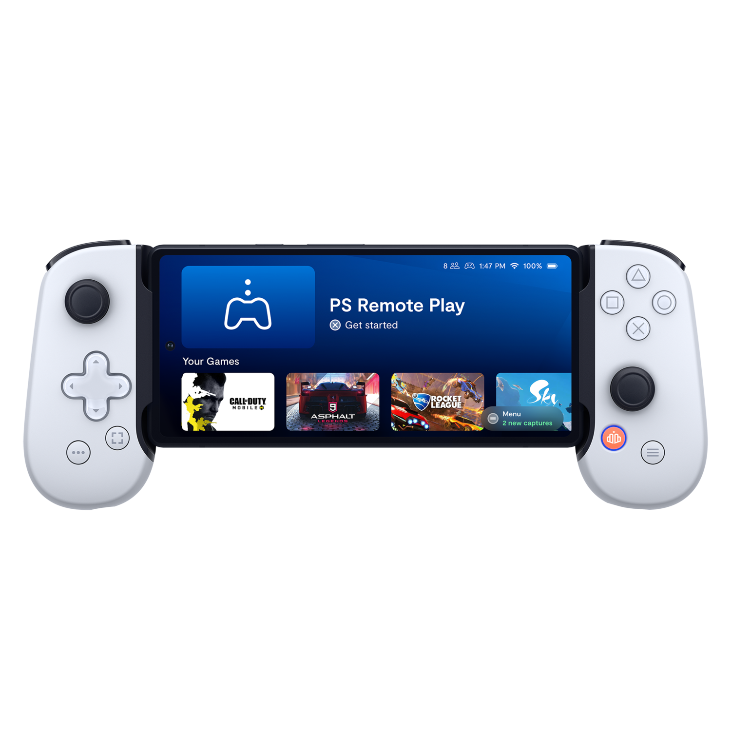 Backbone One Playstation-editie Usb-c Iphone 15/16-serie En Android - 2nd Gen Wit Mobiele Controller afbeelding