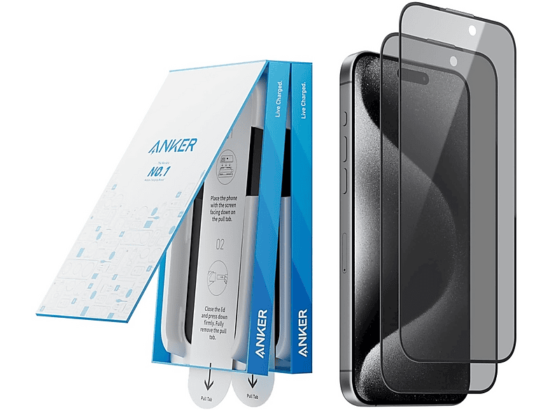 Vetro Temperato Privacy Anker iPhone 15 Pro Max 2 pz