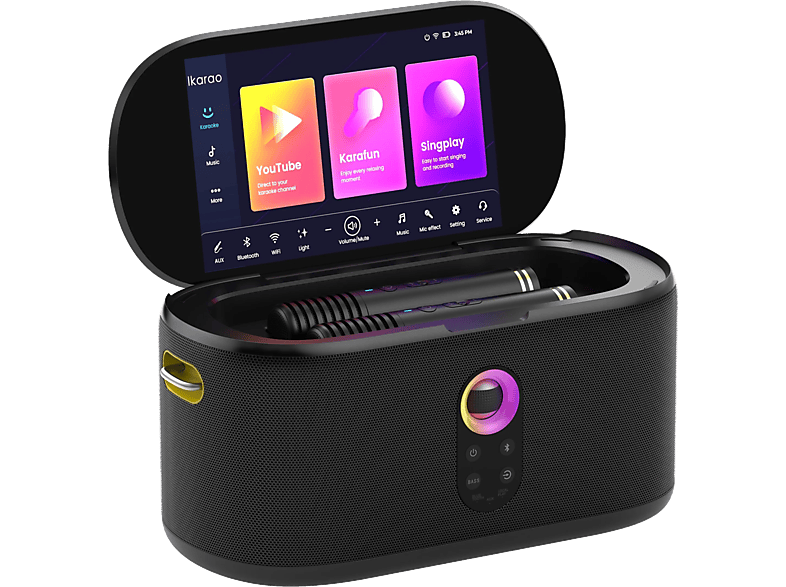 IKARAO Shell S1 All-in-One-Karaokemaschine, Schwarz