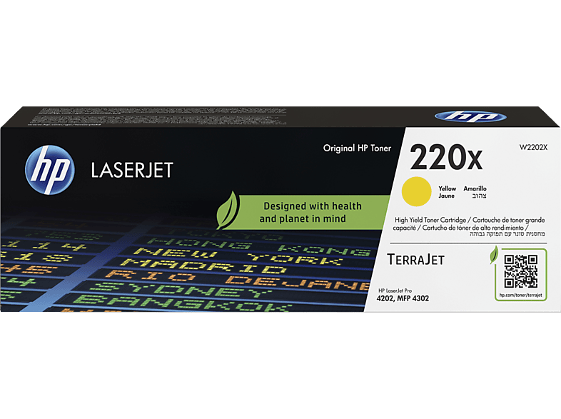 HP LaserJet 220X Amarillo, Alto rendimiento, Hasta 5500 páginas, TerraJet, Amarillo