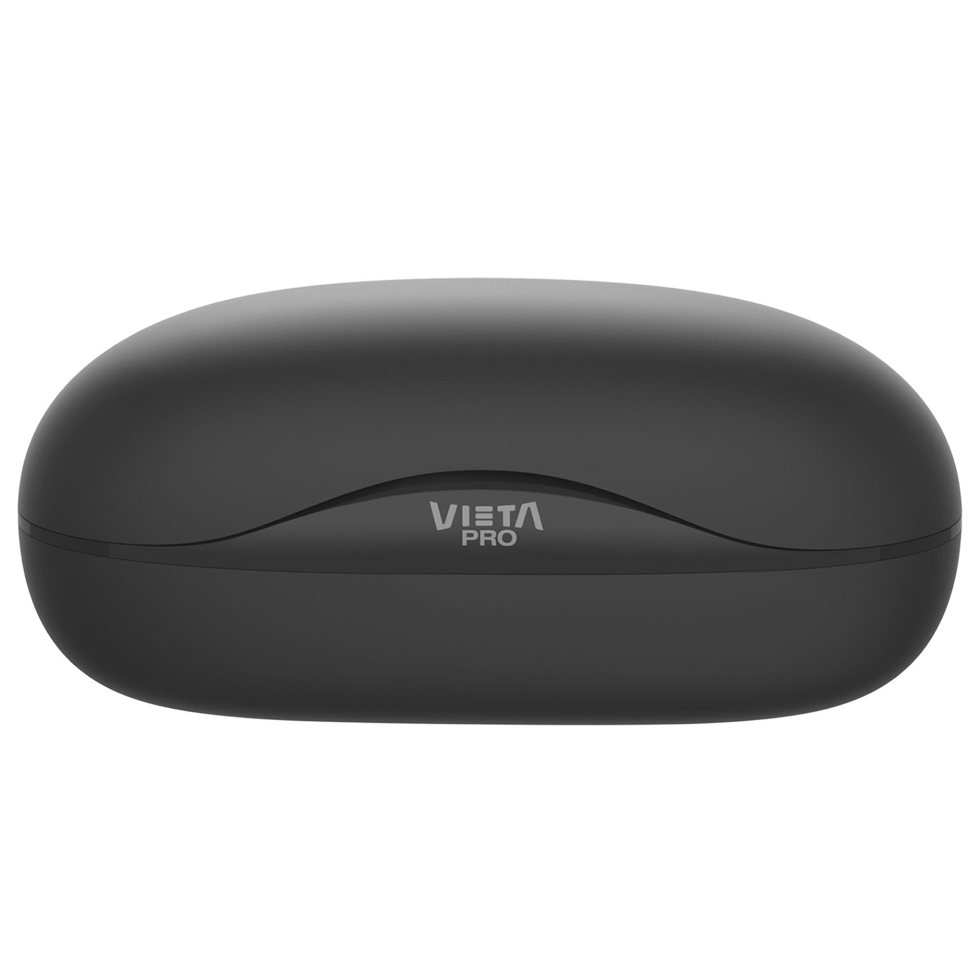 Un estuche de carga de auriculares negro con las palabras "VIETA PRO".