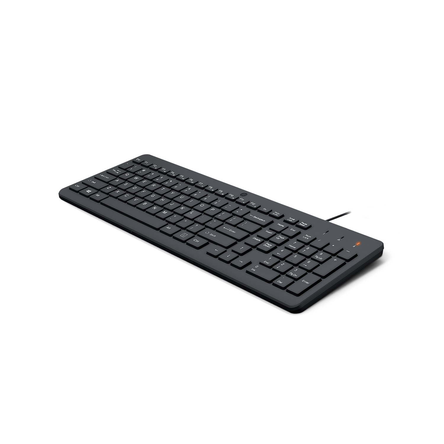 Black keyboard, simple design, on white background.