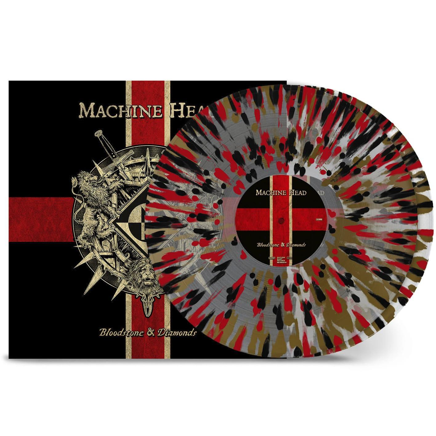 Machine Head Albumcover: Bloodstone & Diamonds. Vinylplatte mit farbigem Splatter.