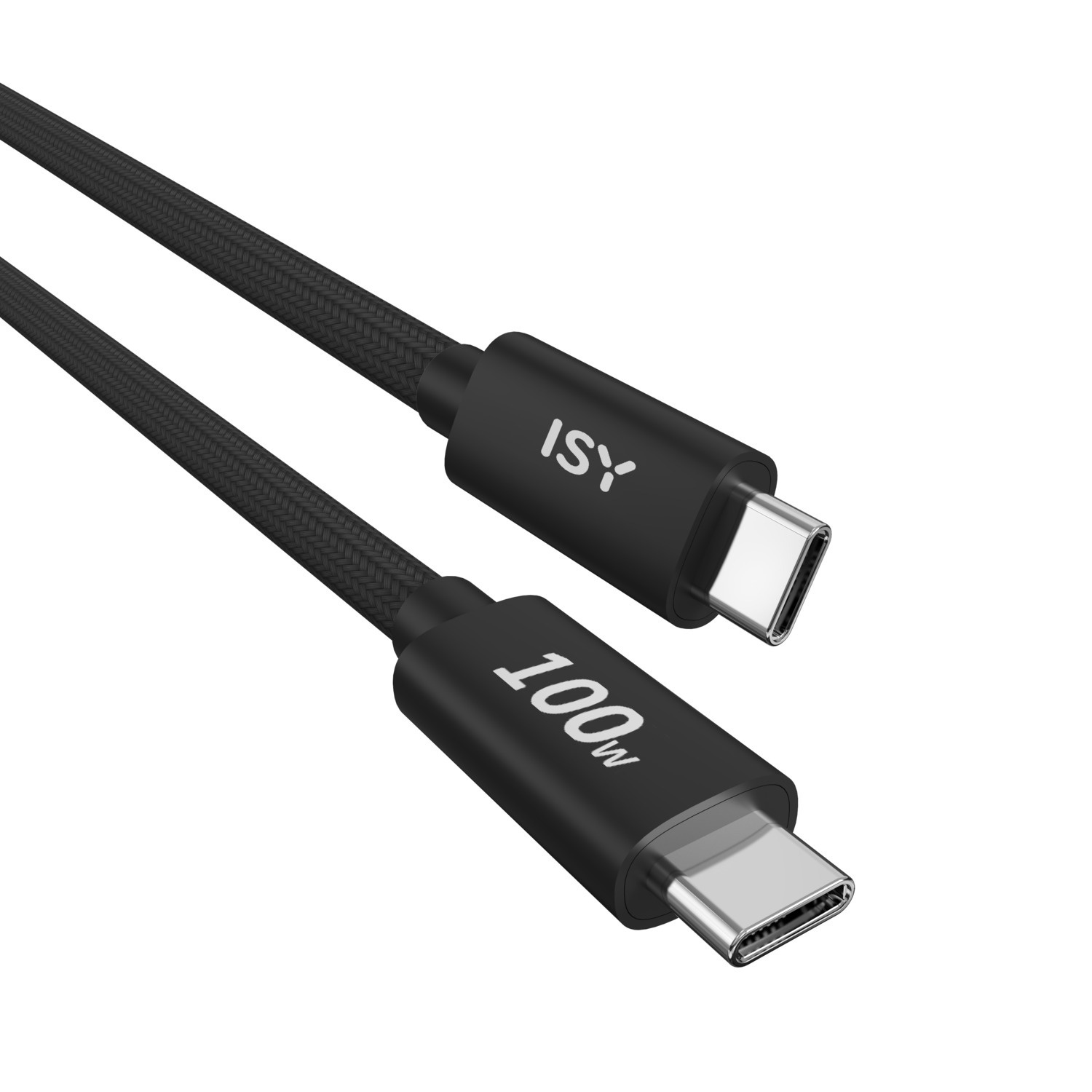 Câble de charge USB-C ISY 100w noir.