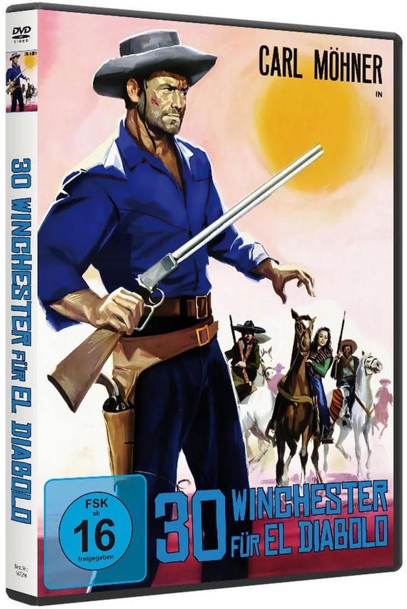DVD-Hülle: Mann im Cowboyhut mit Pistole. Hintergrund: Pferde und Cowboys.