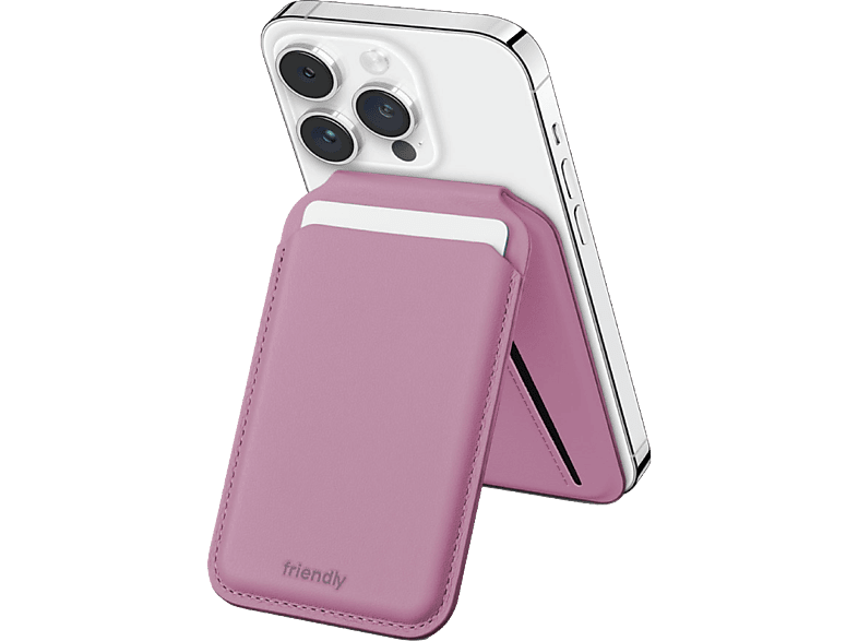 Tarjetero para móvil - Friendly License FRTAR013, TPU y Adhesivo 3M, Soporte, Rosa