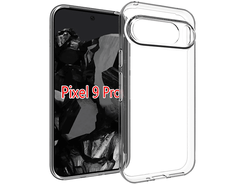 CASE AND PRO Google Pixel 9 Pro XL vékony szilikon hátlap, átlátszó (TPU-GOOGLE-P9P-TP)