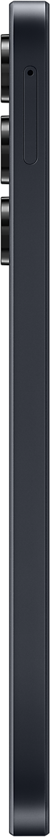 Egy fekete és szürke power bank oldalról, fekete háttér előtt.